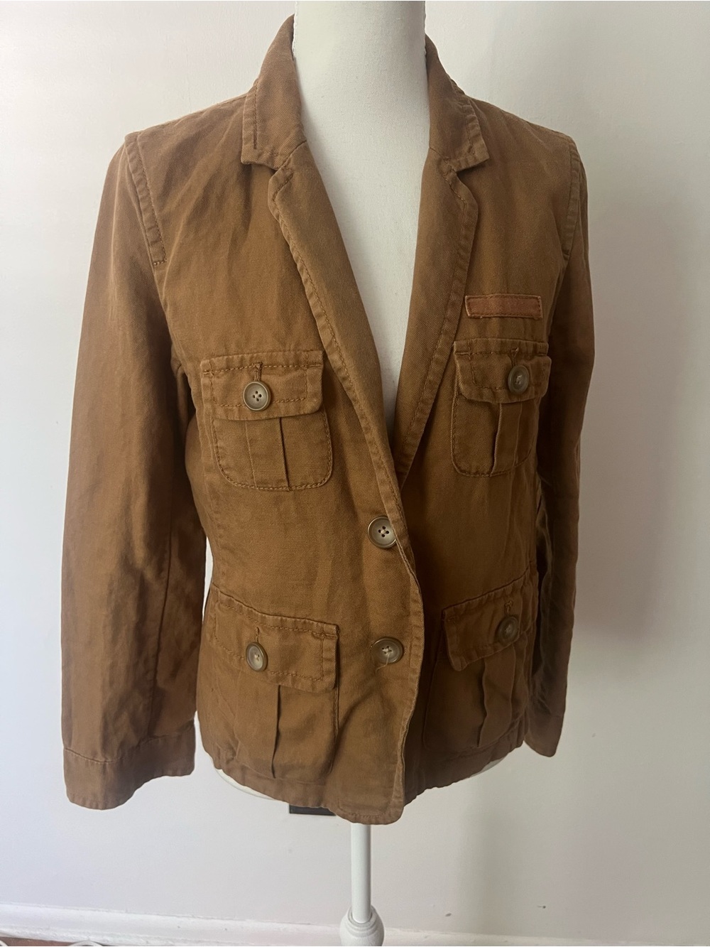 J.Crew Brown Blazer Jacket, women’s 2, utility casual, autumn button front
